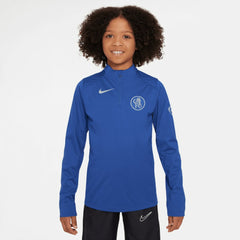 Chelsea Youth 2025/26 Strike Drill Quarter-Zip Dri-FIT Long Sleeve Top on sale - Blue 