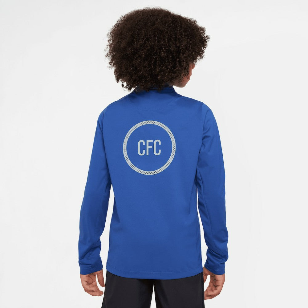 Chelsea Youth 2025/26 Strike Drill Quarter-Zip Dri-FIT Long Sleeve Top on sale - Blue 