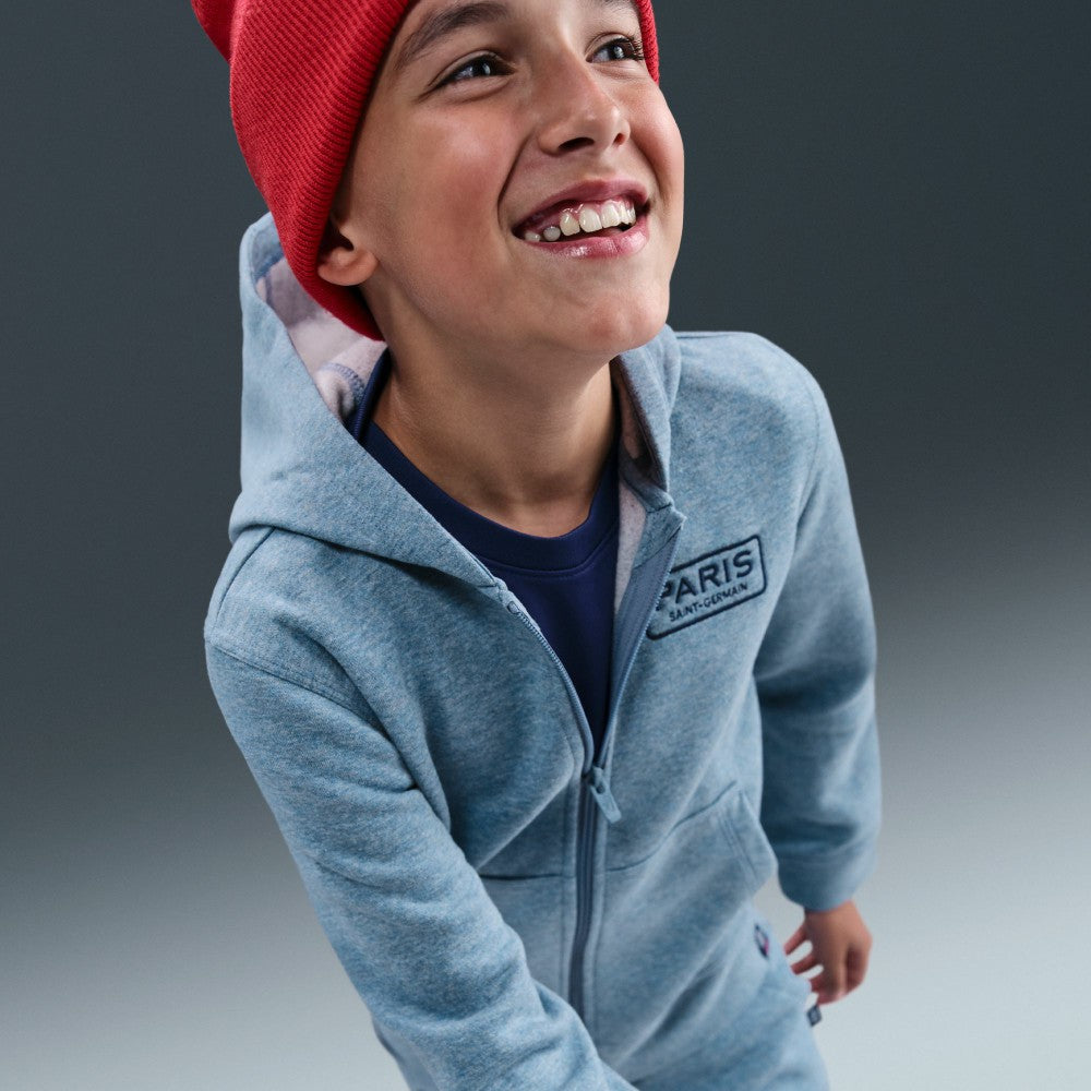 Paris Saint-Germain Youth Club Full-Zip Hoodie on sale - Heather Blue 