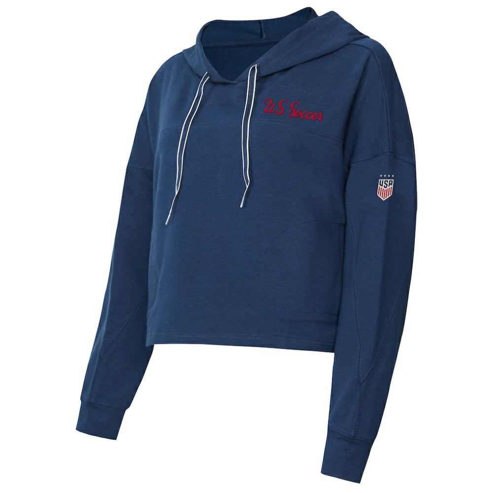USWNT Concepts Sport Women's Elevation Tri-Blend Long Sleeve Pullover Hoodie on sale - Navy 