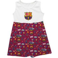 Barcelona Vive La Fete Girls Infant Impressions Artwork Tank Top Dress on sale - Maroon 