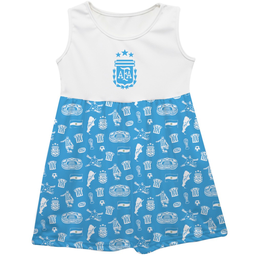 Argentina National Team Vive La Fete Girls Infant Impressions Artwork Tank Top Dress for sale - Light Blue 
