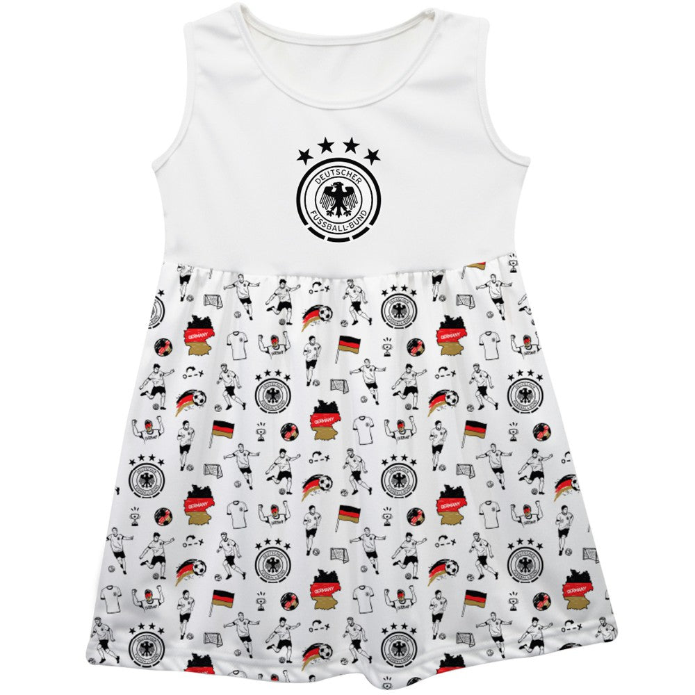 Germany National Team Vive La Fete Girls Toddler Impressions Artwork Tank Top Dress for sale - White 