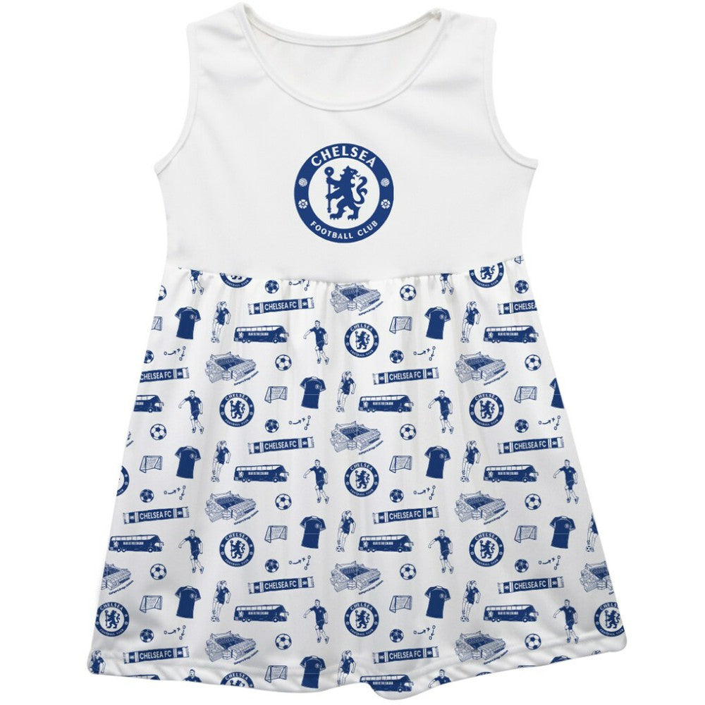 Chelsea Vive La Fete Girls Toddler Impressions Artwork Tank Top Dress Discount - White 