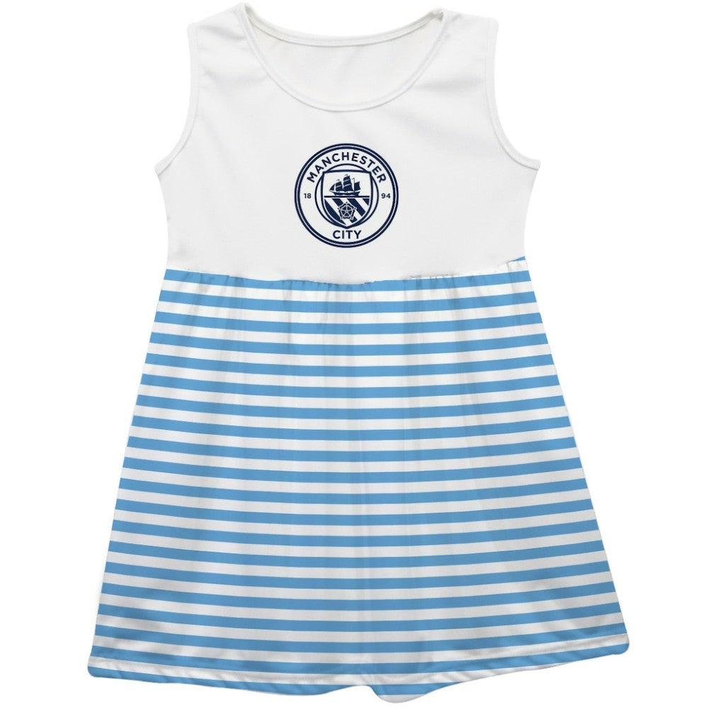 Manchester City Vive La Fete Girls Toddler Striped Tank Top Dress Discount - Sky Blue 