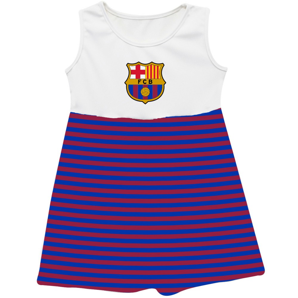 Barcelona Vive La Fete Girls Toddler Striped Tank Top Dress on sale - Red 