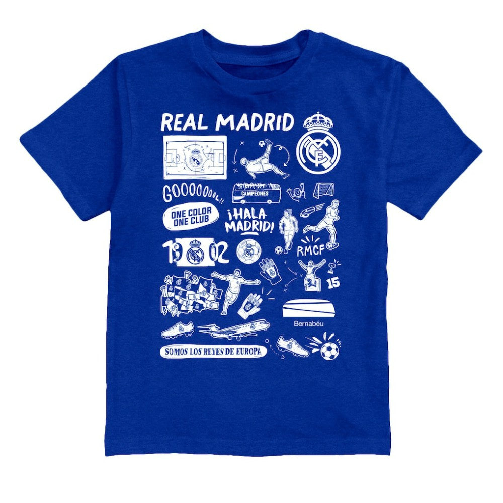 Real Madrid Vive La Fete Toddler Impressions Artwork T-Shirt Discount - Blue 