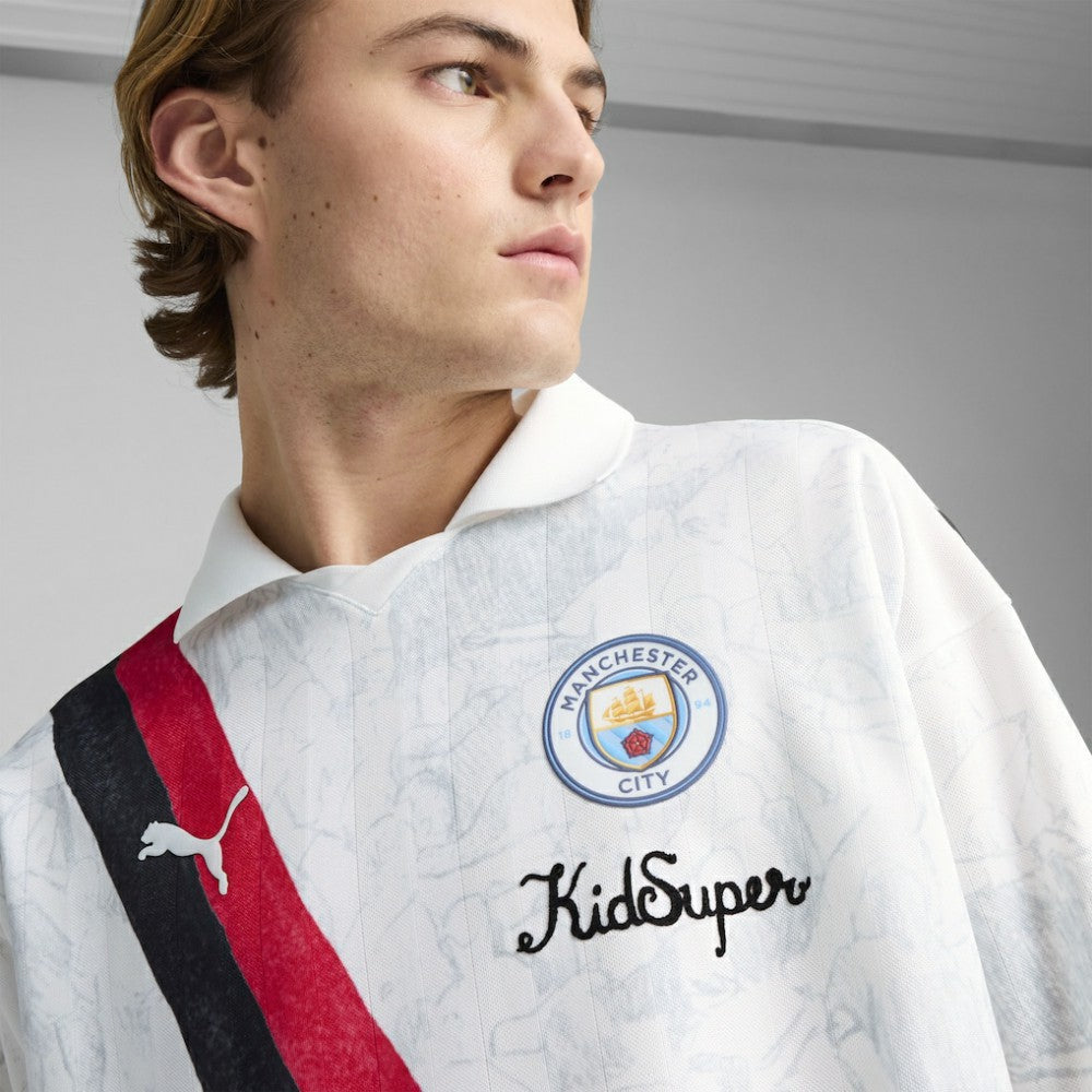 Manchester City x KidSuper 2025 FIFA Club World Cup Retro Long Sleeve T-Shirt Discount - White 