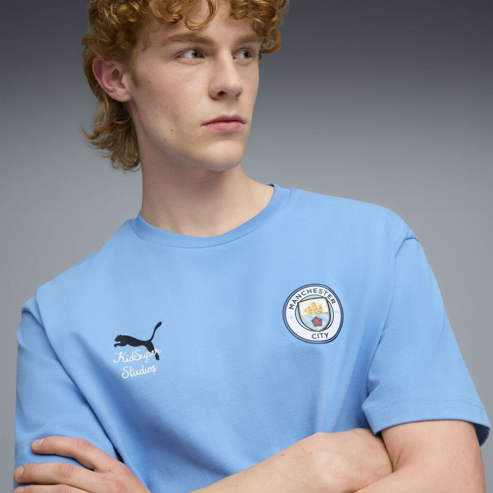 Manchester City x KidSuper 2025 FIFA Club World Cup Graphic T-Shirt Discount - Light Blue 
