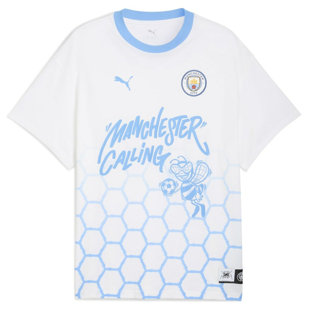 Manchester City 2025 FIFA Club World Cup Hoops T-Shirt Discount - White 