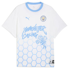 Manchester City 2025 FIFA Club World Cup Hoops T-Shirt Discount - White 