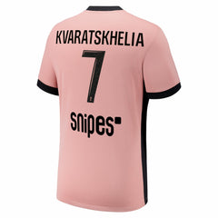 Khvicha Kvaratskhelia Paris Saint-Germain Youth 2024/25 Third Replica Player Jersey on sale - Pink 