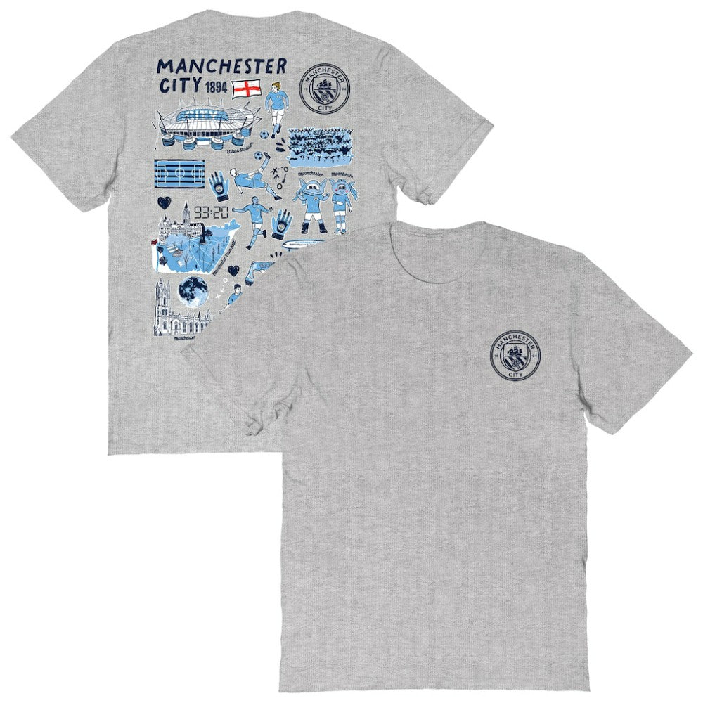 Manchester City Vive La Fete Women's Impressions Artwork T-Shirt Discount - Heather Gray 