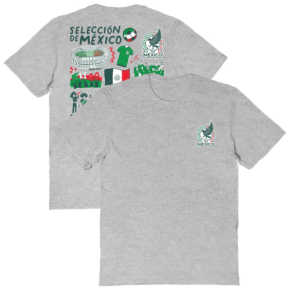 Mexico National Team Vive La Fete Women's Impressions Artwork T-Shirt for sale - Heather Gray 