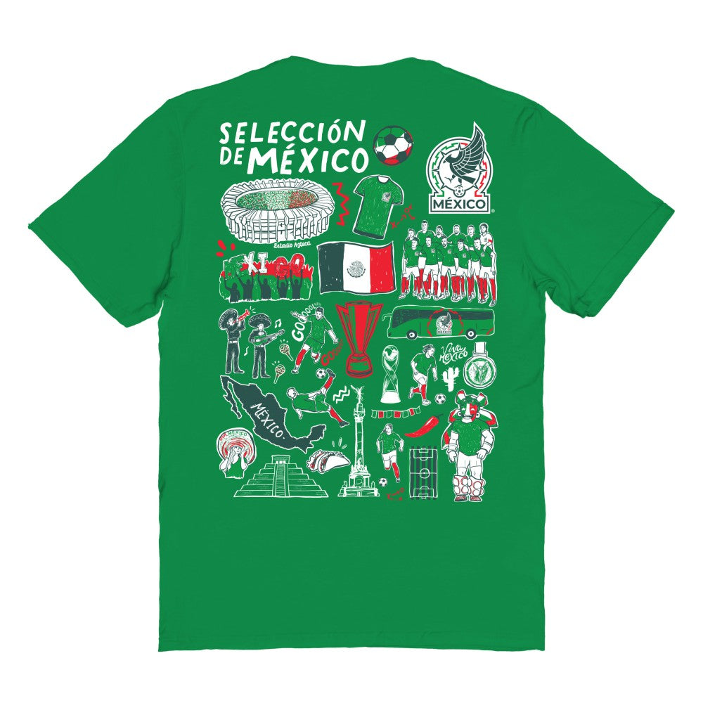 Mexico National Team Vive La Fete Women's Impressions Artwork T-Shirt for sale - Green 