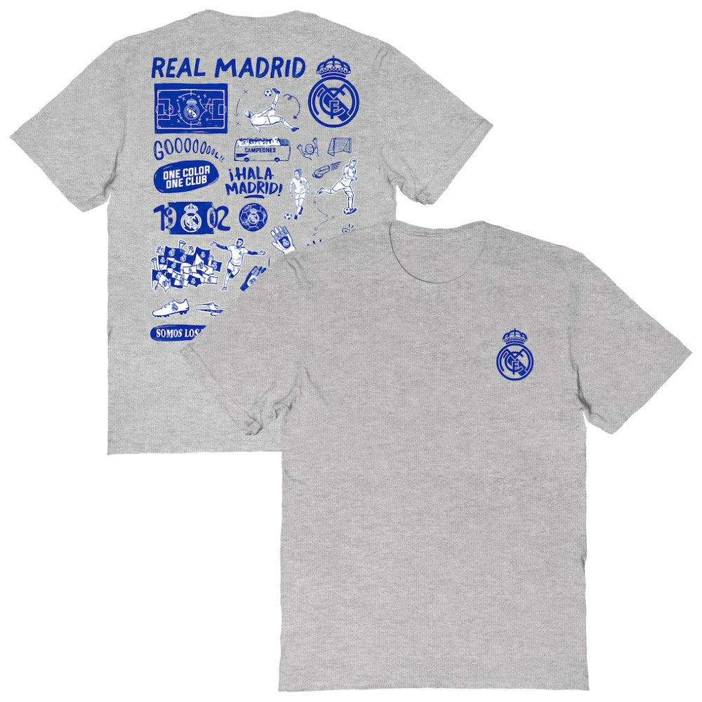 Real Madrid Vive La Fete Women's Impressions Artwork T-Shirt Discount - Heather Gray 