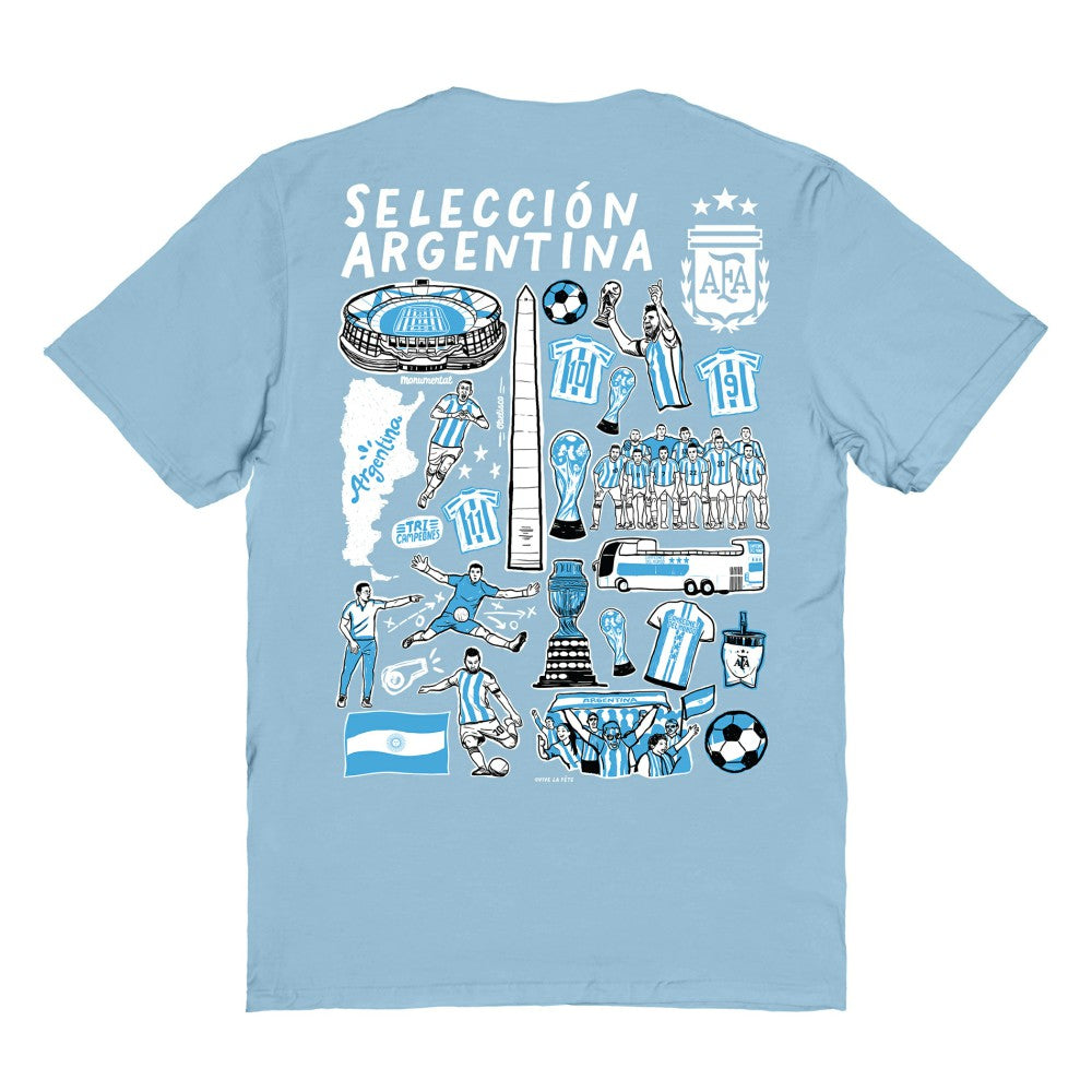 Argentina National Team Vive La Fete Women's Impressions Artwork T-Shirt for sale - Light Blue 