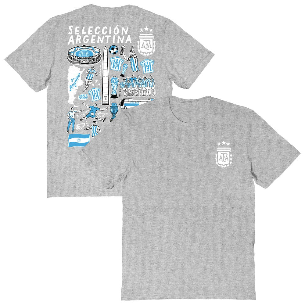Argentina National Team Vive La Fete Women's Impressions Artwork T-Shirt for sale - Heather Gray 