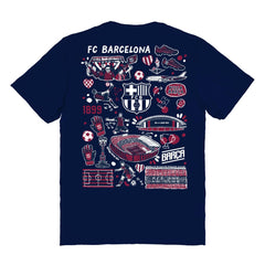 Barcelona Vive La Fete Women's Impressions Artwork T-Shirt on sale - Navy 