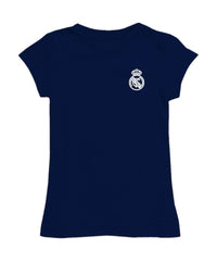 Real Madrid Vive La Fete Girls Youth Color Badge Fitted T-Shirt Discount - Navy 