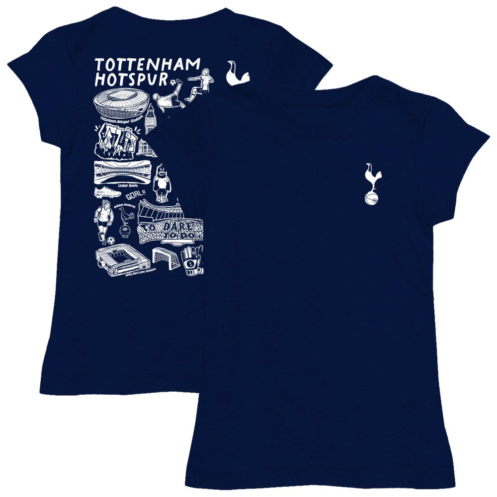 Tottenham Hotspur Vive La Fete Girls Youth Color Badge Fitted T-Shirt Sale - Navy 
