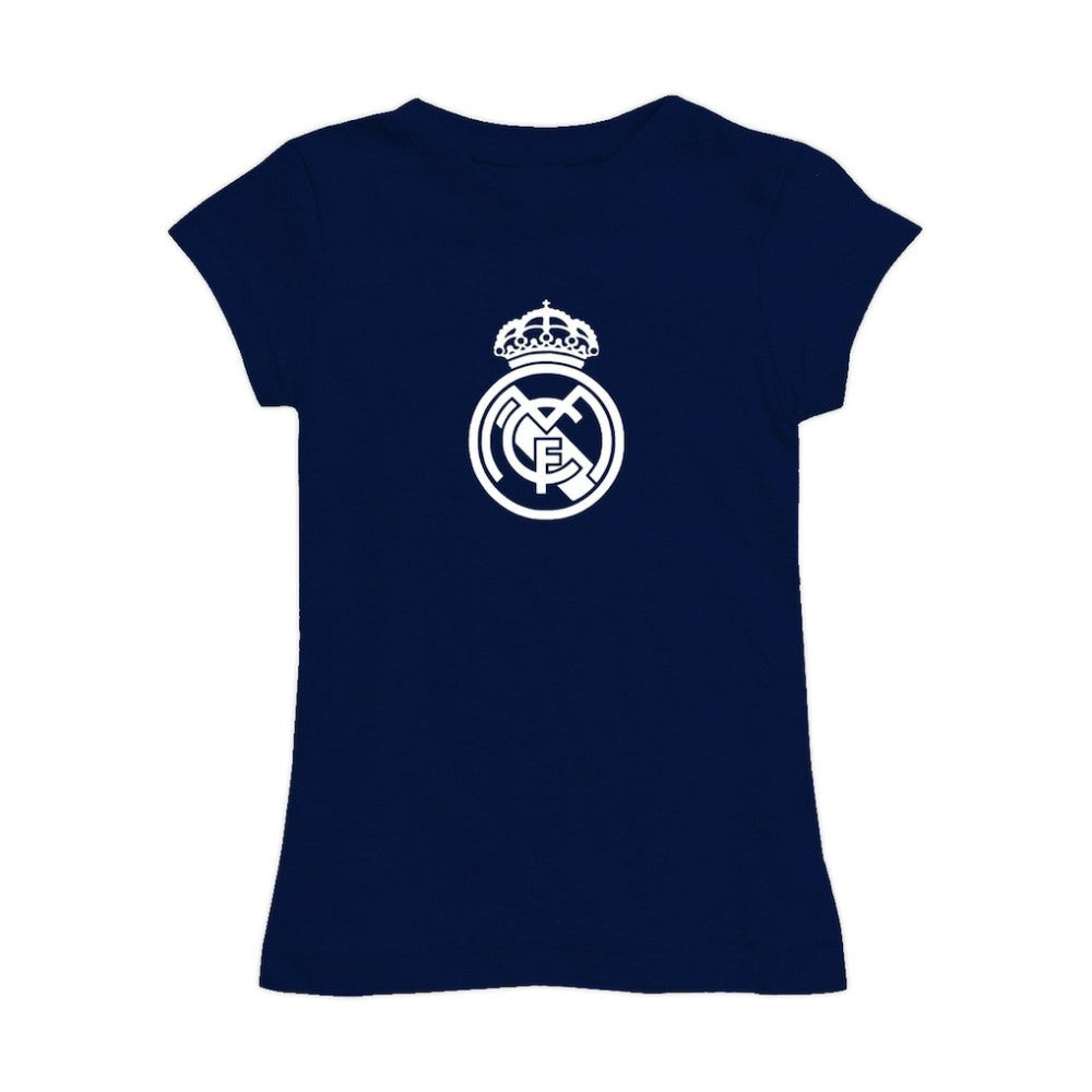 Real Madrid Vive La Fete Girls Toddler Color Badge Fitted T-Shirt Discount - Navy 