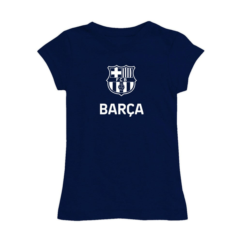 Barcelona Vive La Fete Girls Toddler Color Badge Fitted T-Shirt on sale - Navy 