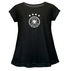 Germany National Team Vive La Fete Girls Youth Color Badge A-Line Top for sale - Black 