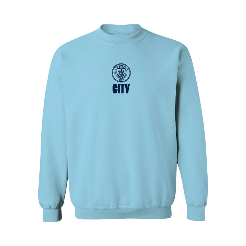 Manchester City Vive La Fete Women's Color Badge Pullover Sweatshirt Discount - Sky Blue 