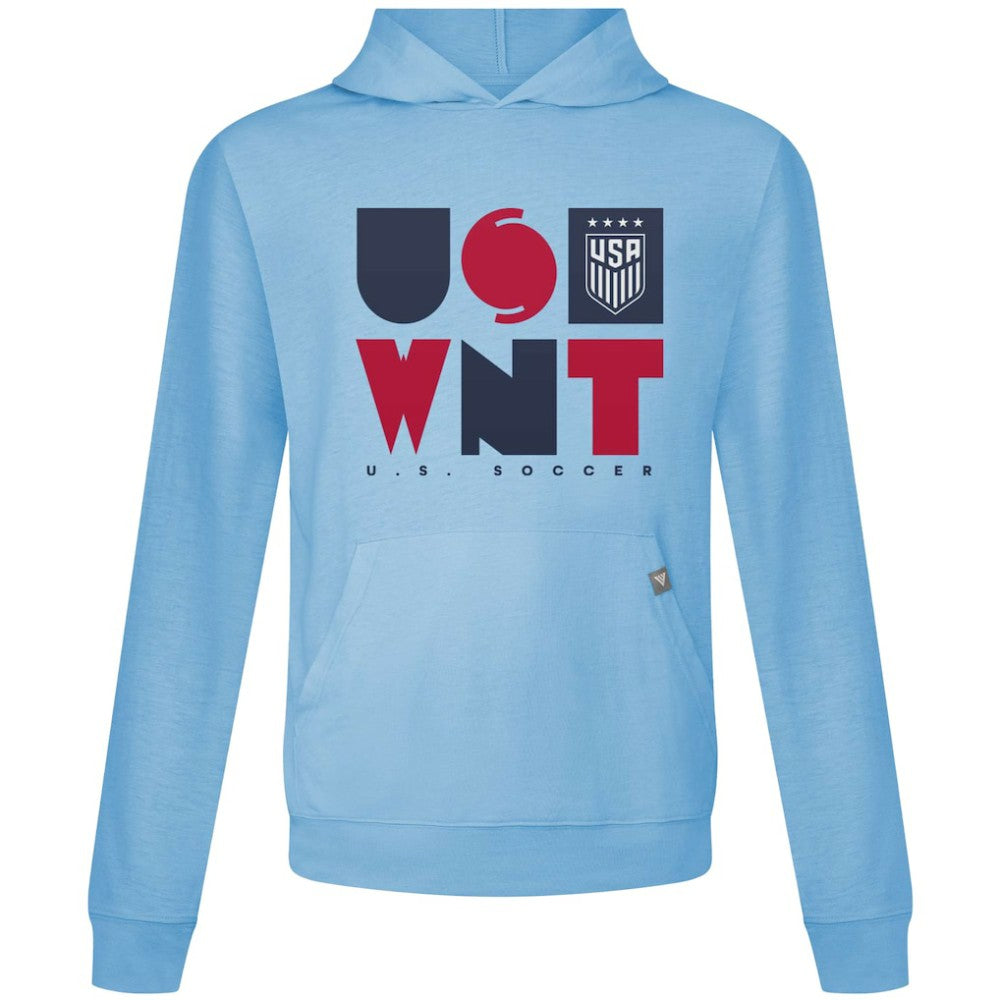 USWNT Levelwear Relay Full On Pullover Hoodie on sale - Light Blue 