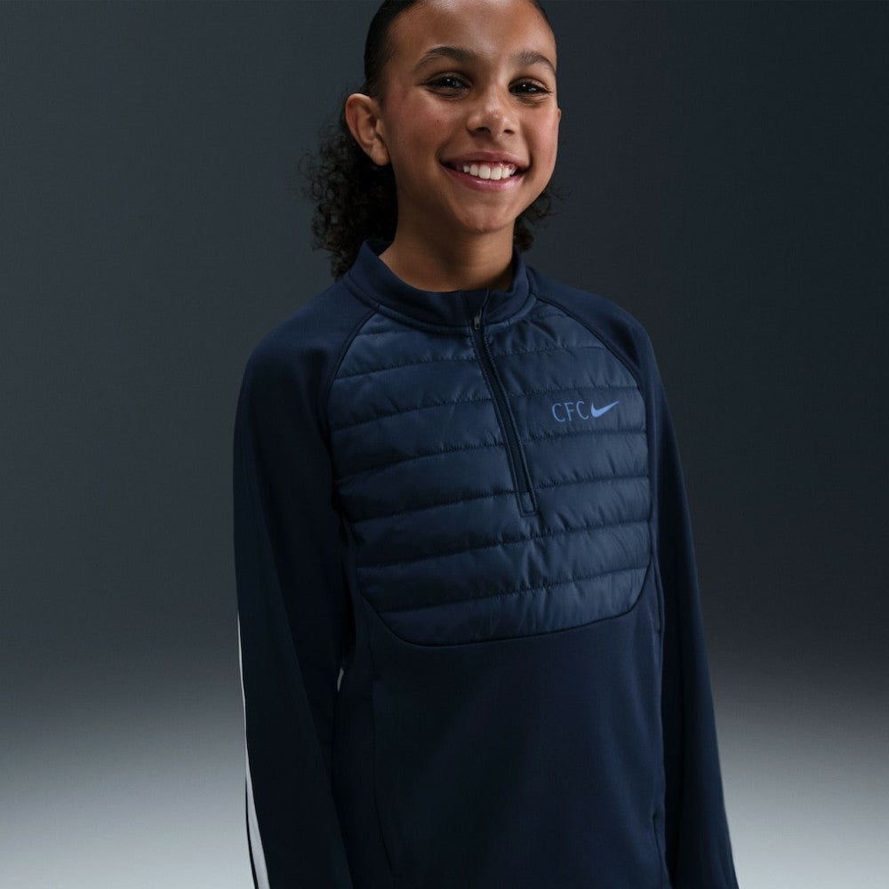 Chelsea Youth 2025/26 Academy Winter Warrior Drill Training Top on sale - Navy 
