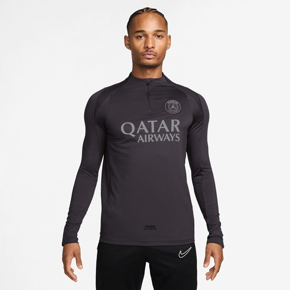 Paris Saint-Germain Strike Drill Quarter-Zip Long Sleeve Dri-FIT Top on sale - Anthracite 