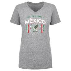 Mexico National Team 500 Level Women's V-Neck T-Shirt for sale - Heather Gray 