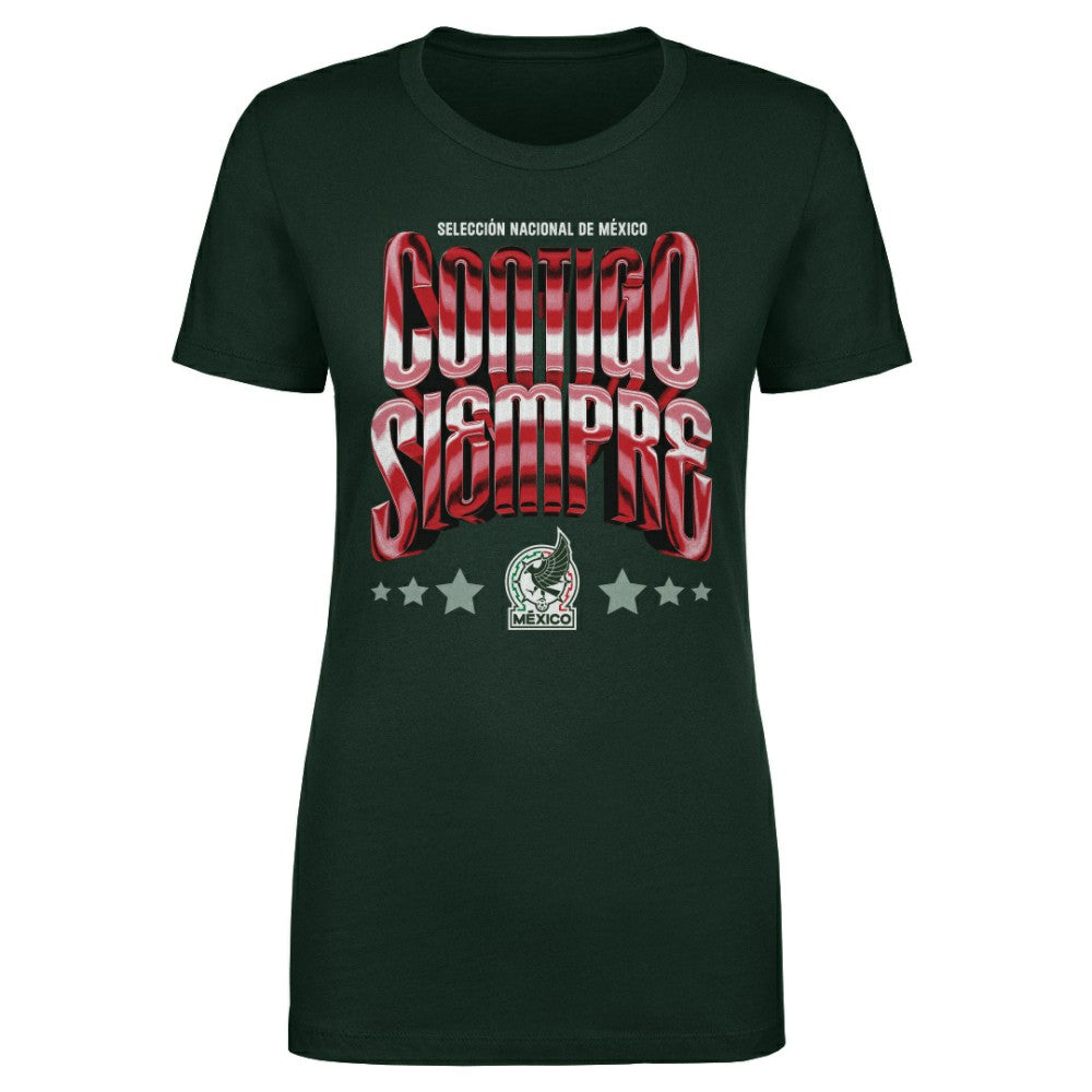 Mexico National Team 500 Level Women's Contigo Siempre Vintage T-Shirt for sale - Green 