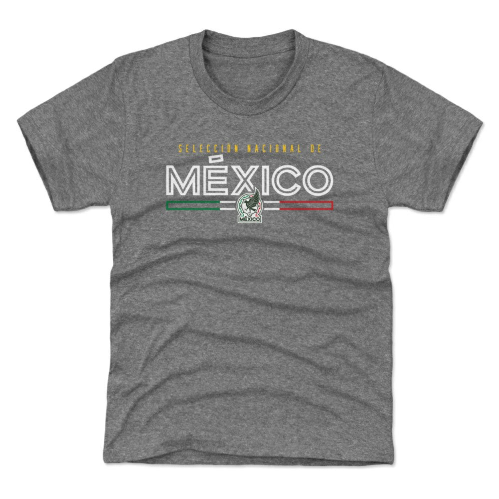 Mexico National Team 500 Level Youth Inline Tri-Blend T-Shirt for sale - Gray 