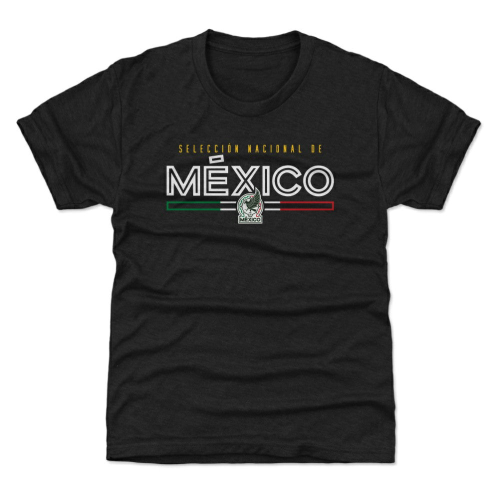 Mexico National Team 500 Level Youth Inline Tri-Blend T-Shirt for sale - Black 