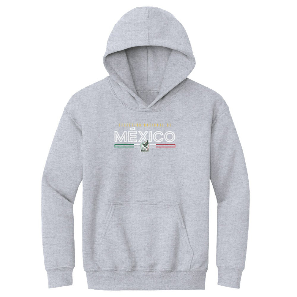 Mexico National Team 500 Level Youth  Inline Pullover Hoodie for sale - Gray 
