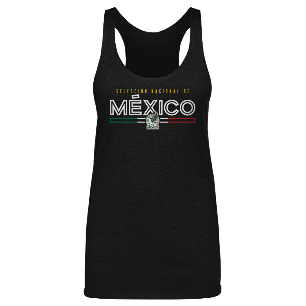 Mexico National Team 500 Level Women's  Inline Tri-Blend Racerback Tank Top for sale - Black 