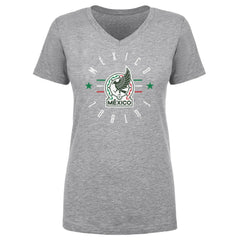 Mexico National Team 500 Level Women's  Futbol V-Neck T-Shirt for sale - Heather Gray 