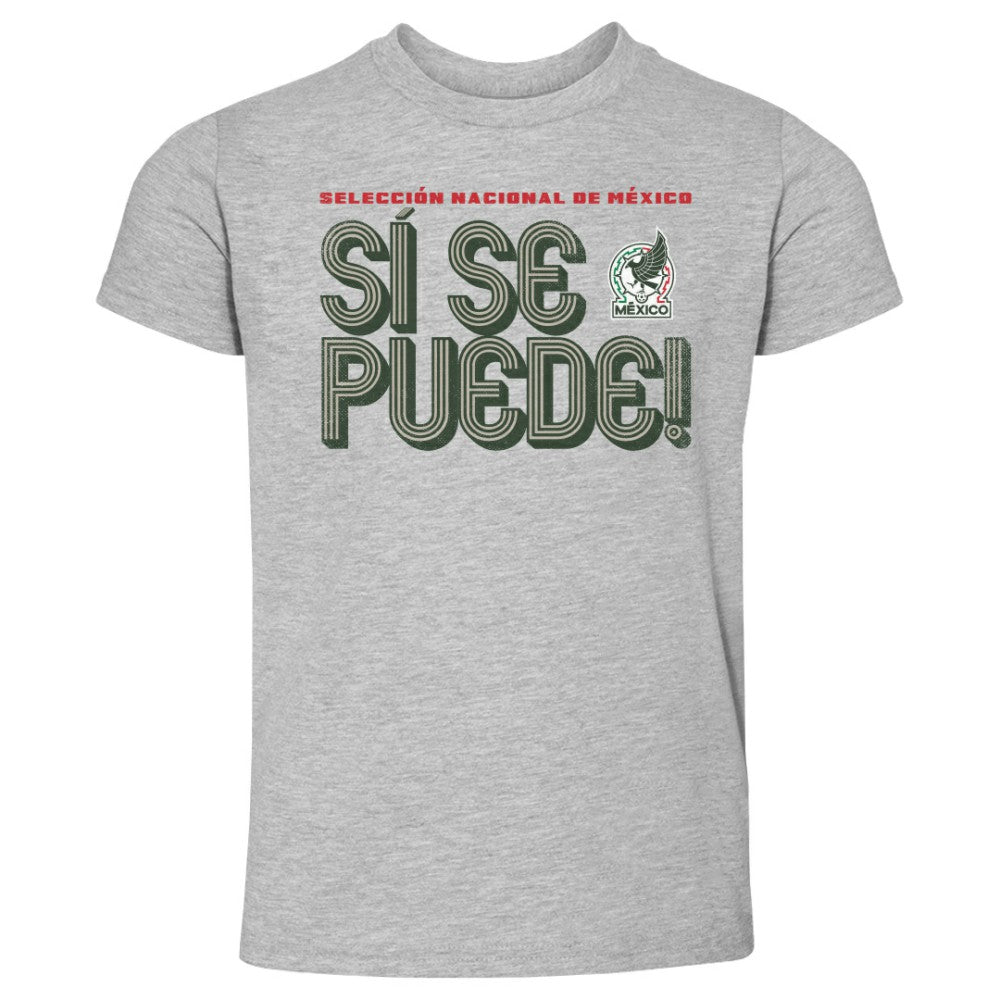Mexico National Team 500 Level Toddler Si Se Puede Inline Bold T-Shirt for sale - Heather Gray 