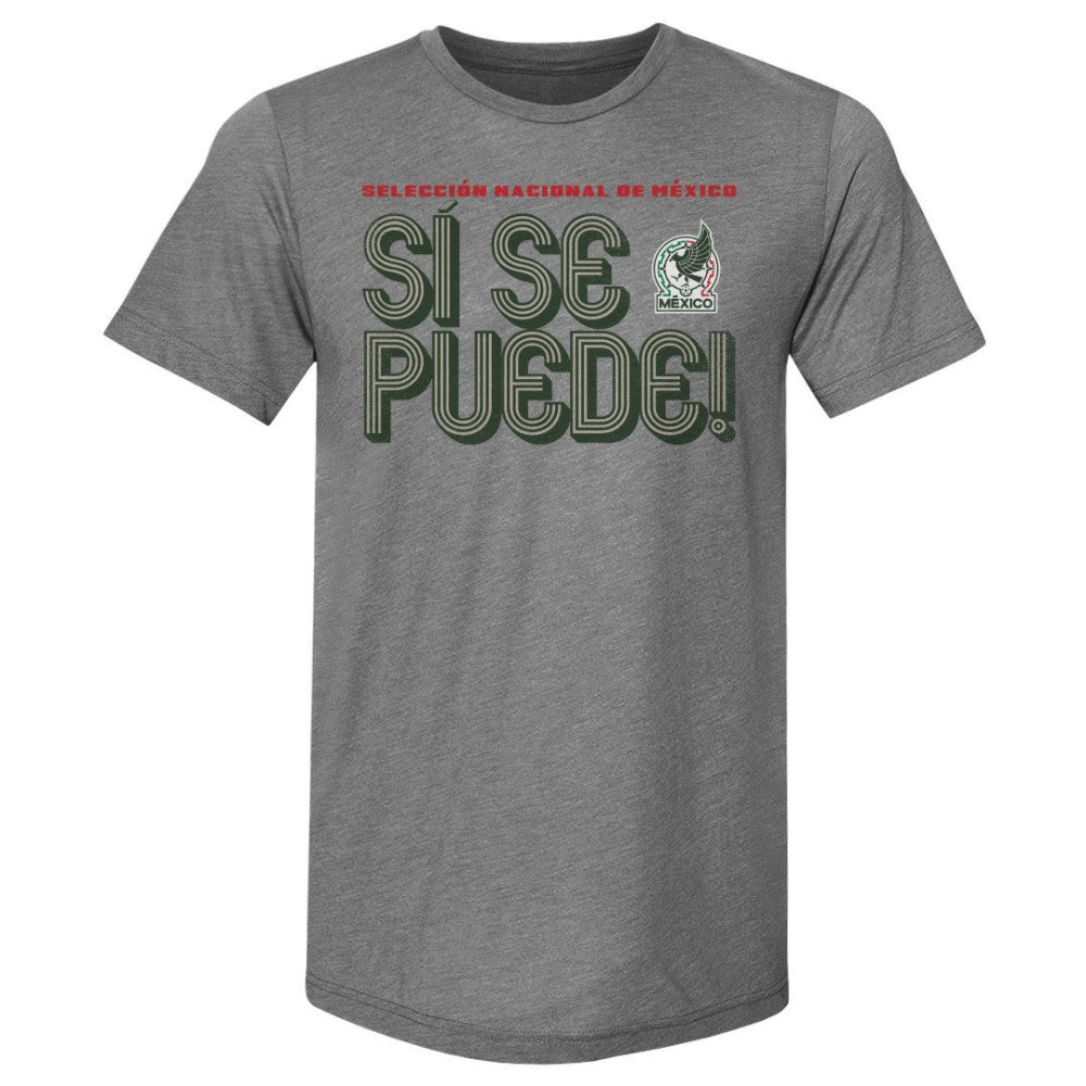 Mexico National Team 500 Level Si Se Puede Inline Bold Premium Tri-Blend T-Shirt for sale - Gray 