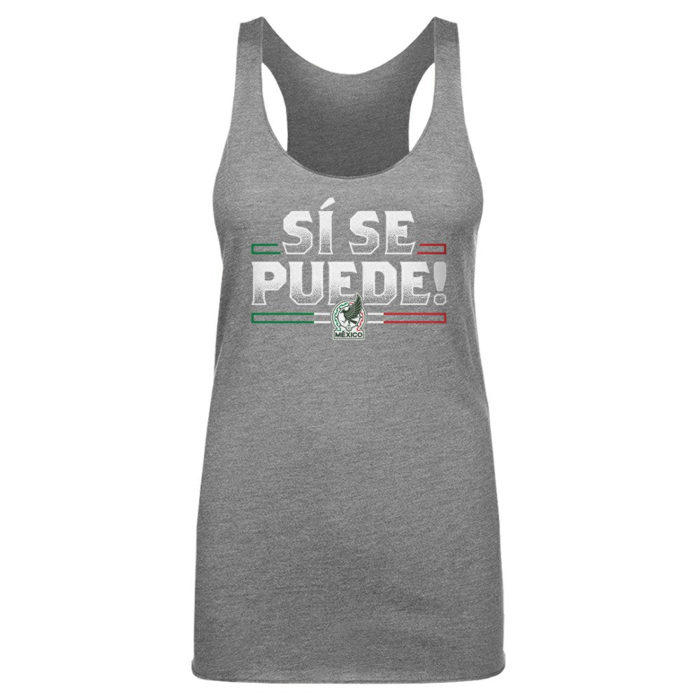 Mexico National Team 500 Level Women's Si Se Puede  Tri-Blend Racerback Tank Top for sale - Gray 