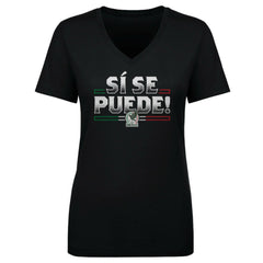 Mexico National Team 500 Level Women's Si Se Puede  V-Neck T-Shirt for sale - Black 