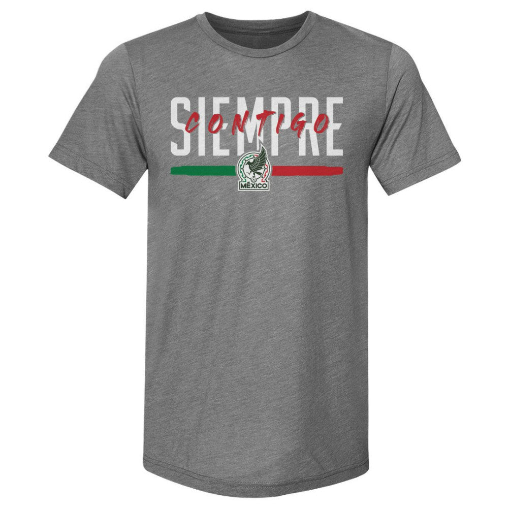 Mexico National Team 500 Level Siempre Contigo Premium Tri-Blend T-Shirt for sale - Gray 
