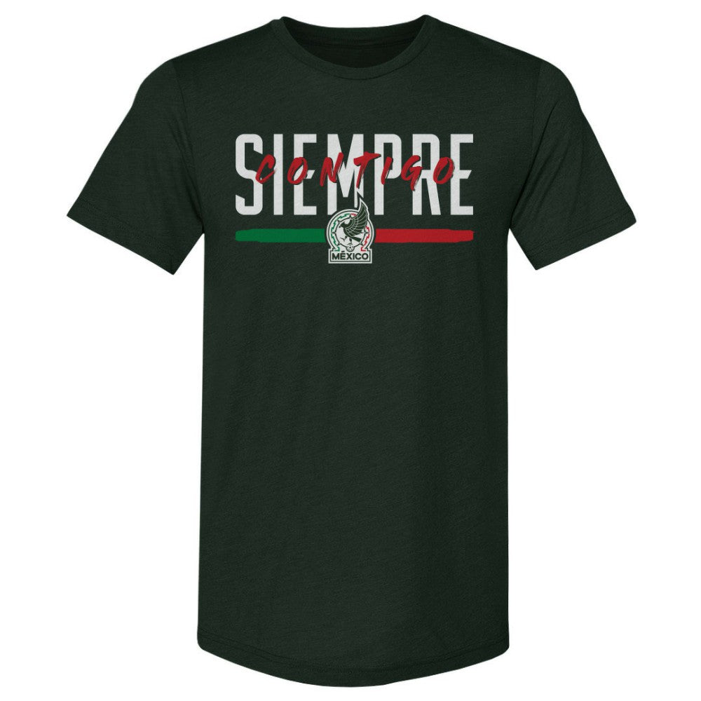 Mexico National Team 500 Level Siempre Contigo Premium Tri-Blend T-Shirt for sale - Dark Green 