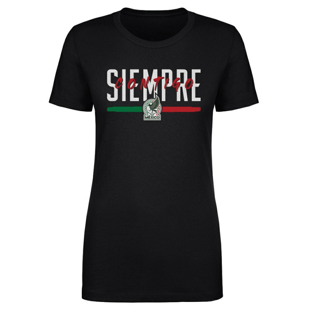 Mexico National Team 500 Level Women's Siempre Contigo T-Shirt for sale - Black 