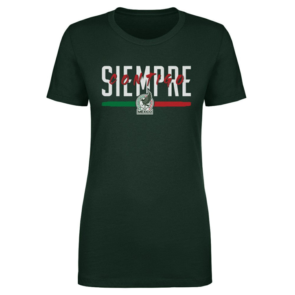 Mexico National Team 500 Level Women's Siempre Contigo T-Shirt for sale - Dark Green 
