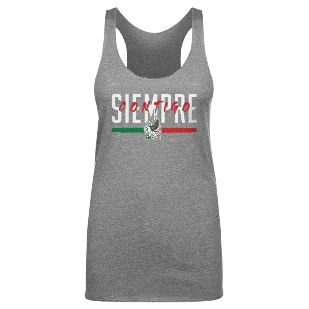 Mexico National Team 500 Level Women's Siempre Contigo Tri-Blend Tank Top for sale - Gray 