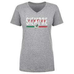 Mexico National Team 500 Level Women's Siempre Contigo V-Neck T-Shirt for sale - Heather Gray 