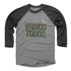 Mexico National Team 500 Level Vamos Todos Inline Bold 3/4-Sleeve Tri-Blend Baseball T-Shirt for sale - Heather Gray/Black 